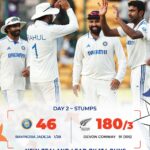 46 ஓட்டங்களுக்குள் சுருண்ட இந்திய அணி!