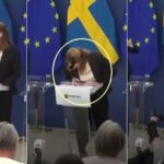 ஊடக சந்திப்பின்போது மயங்கி விழுந்த சுவீடன் சுகாதர அமைச்சர்!