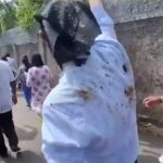 ஆர்ப்பாட்டத்தில் ஈடுபட்டோர் மீது சாணம் வீச்சு!