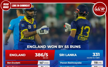 300 ஓட்டங்களைக் கடந்து போராடி தோற்றது இலங்கை!